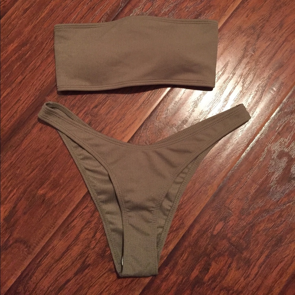 Brand New Crossback Olive Bikini Set